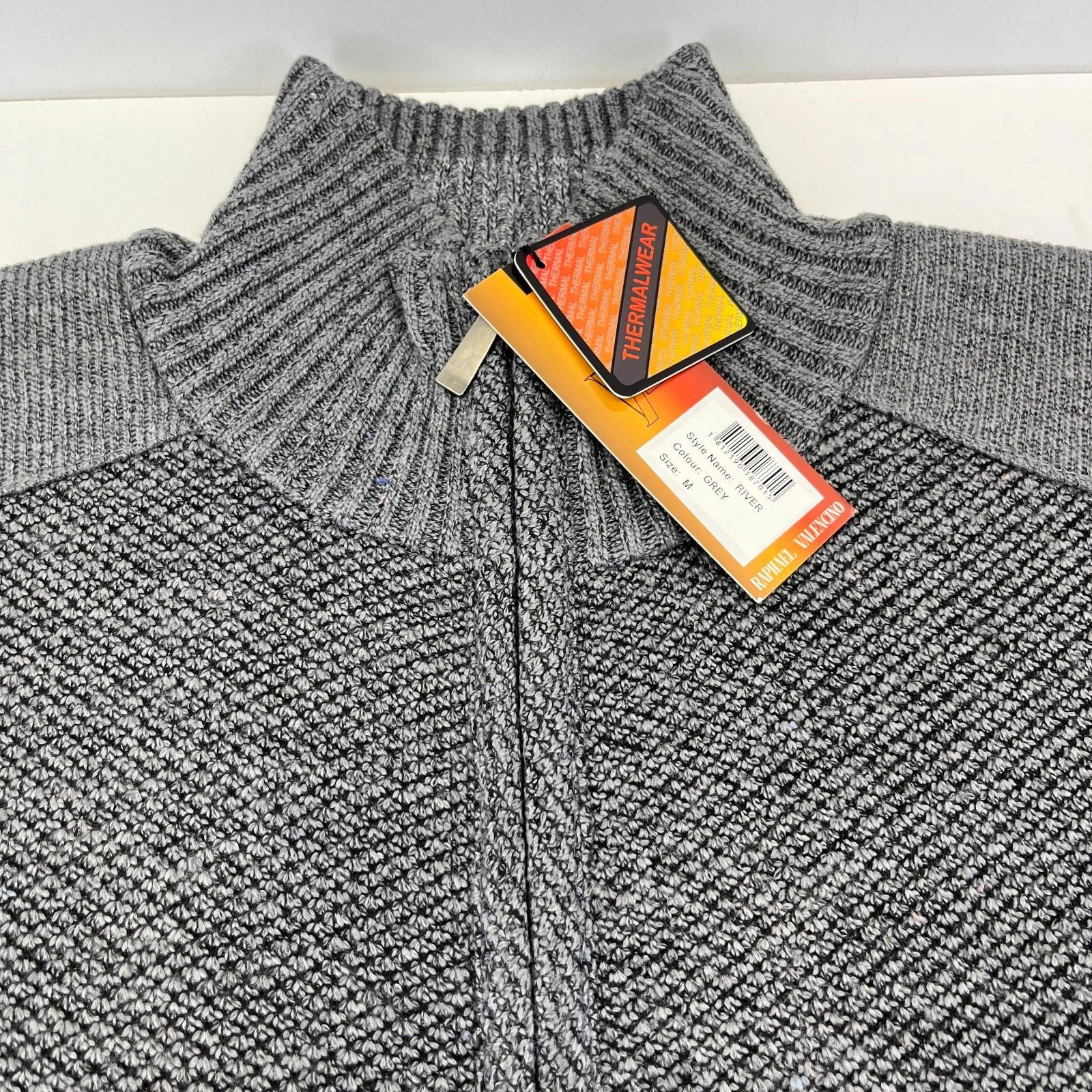 Raphael Valencino Thermal Fleece Lined Jacket Grey Long Sleeve Mens M - New