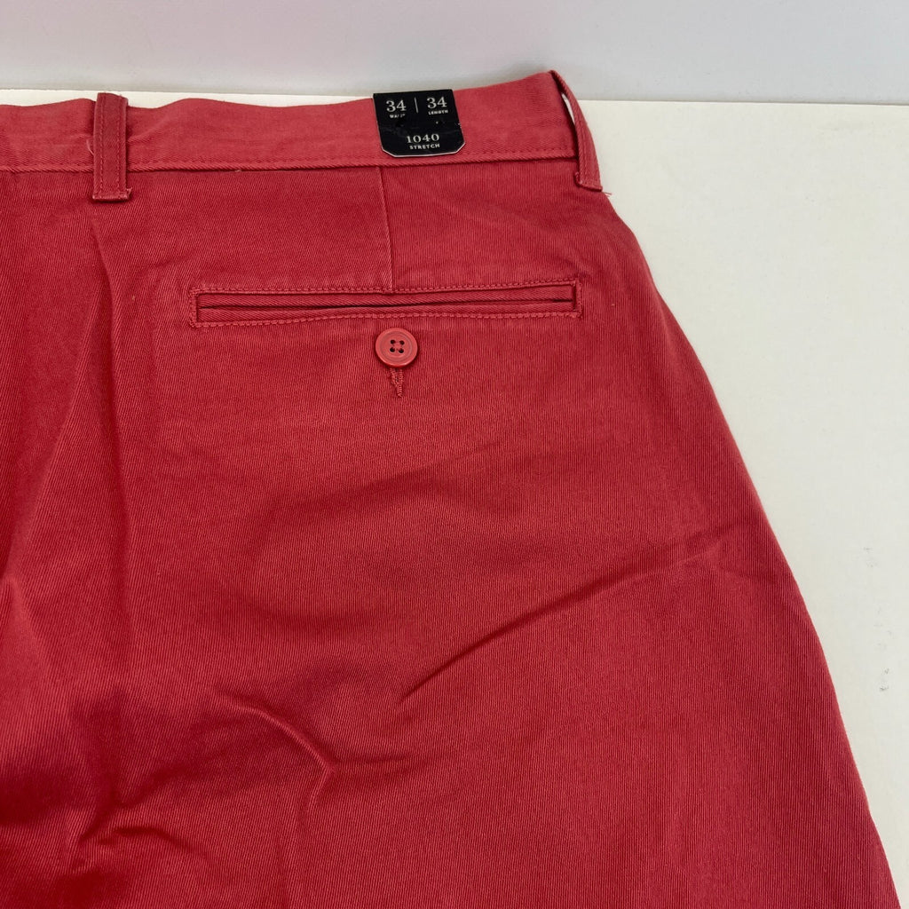 J Crew 1040 Straight Stretch Chino Trousers Dark Pastel Pink Golf W34" L34"  New