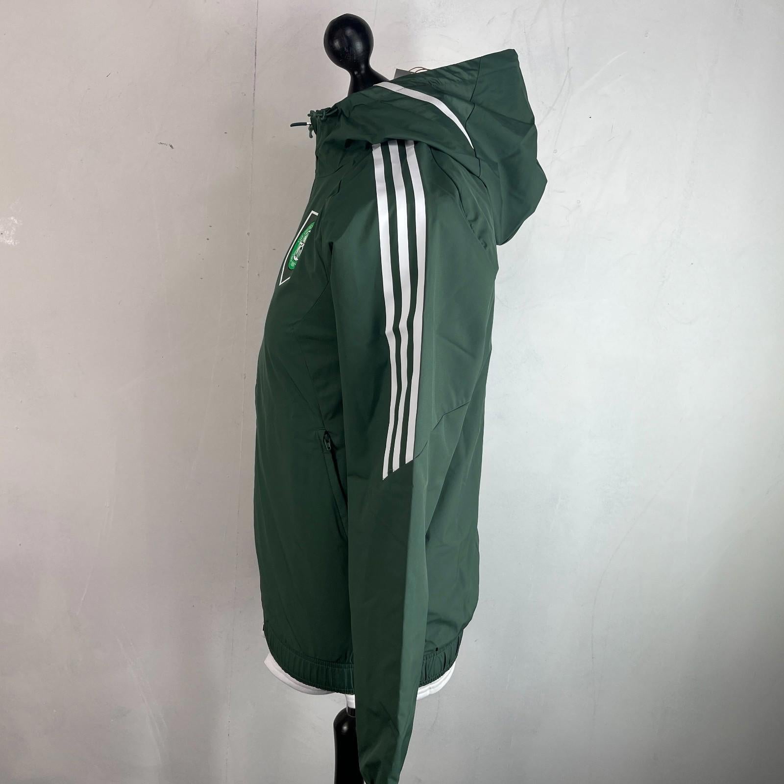 Adidas Celtic FC Waterproof Football Training Jacket Hooded size XS Oversized