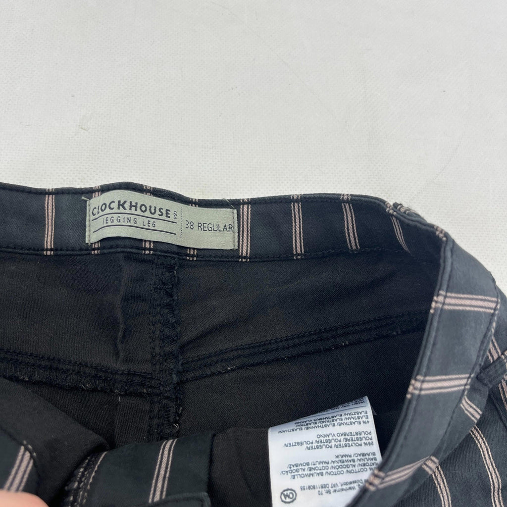 C&A Clockhouse Womens Black Striped Jeans Jegging Leg Skinny size 38R - NWOT