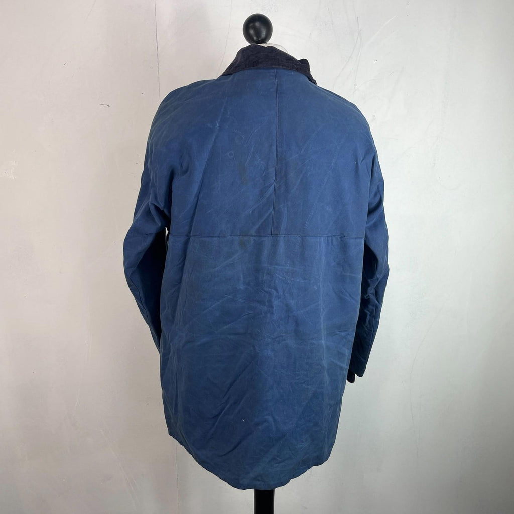 Portman Wax Jacket in Blue  Corduroy Collar size Small