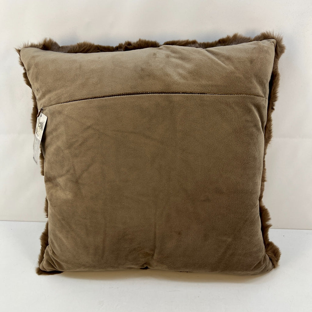 M&S Bubble Faux Fur Cushion in Brown 50cm x 50cm New with Tags