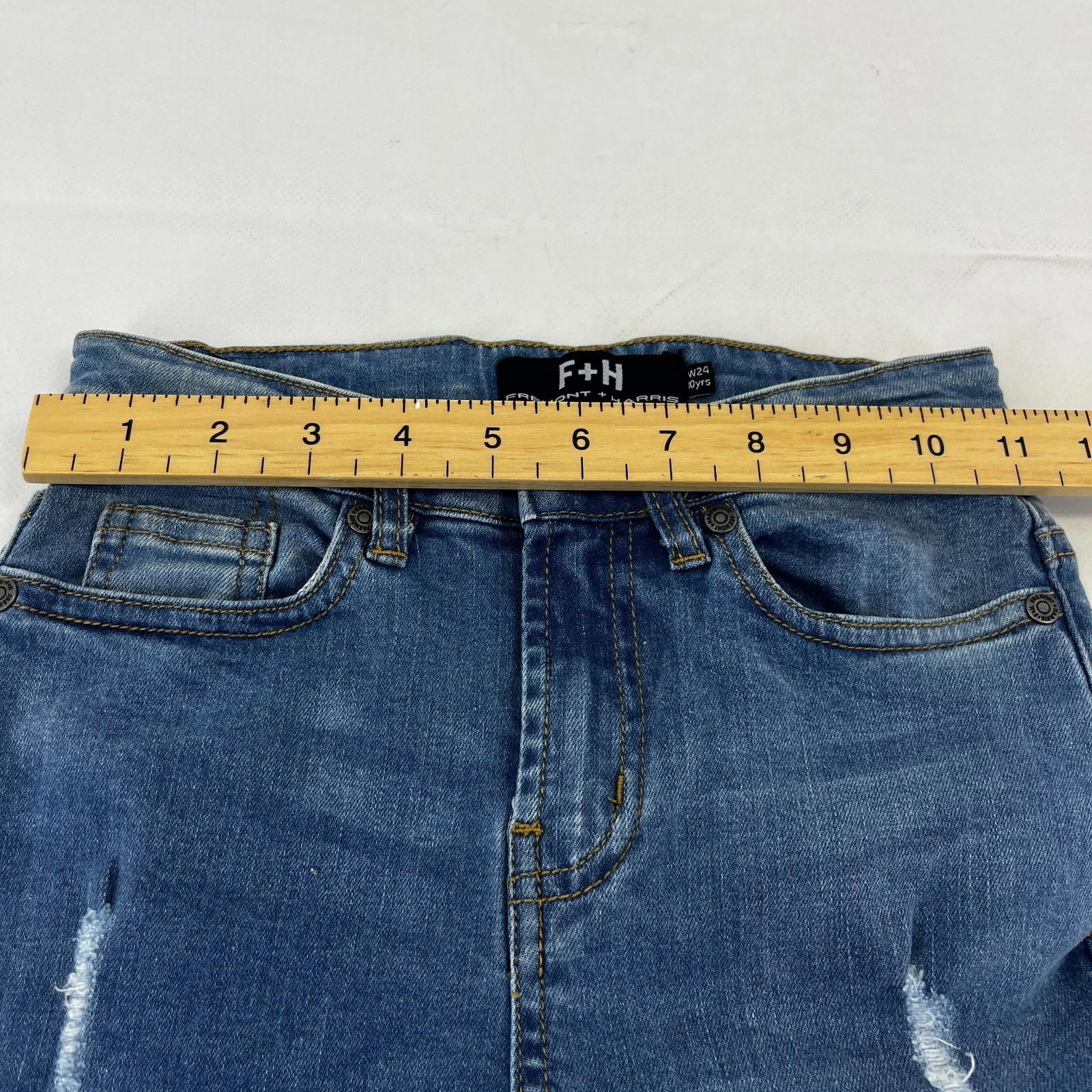 Fremont & Harris Kids Distressed Ripped Skinny Jeans in Blue size W24 10yrs