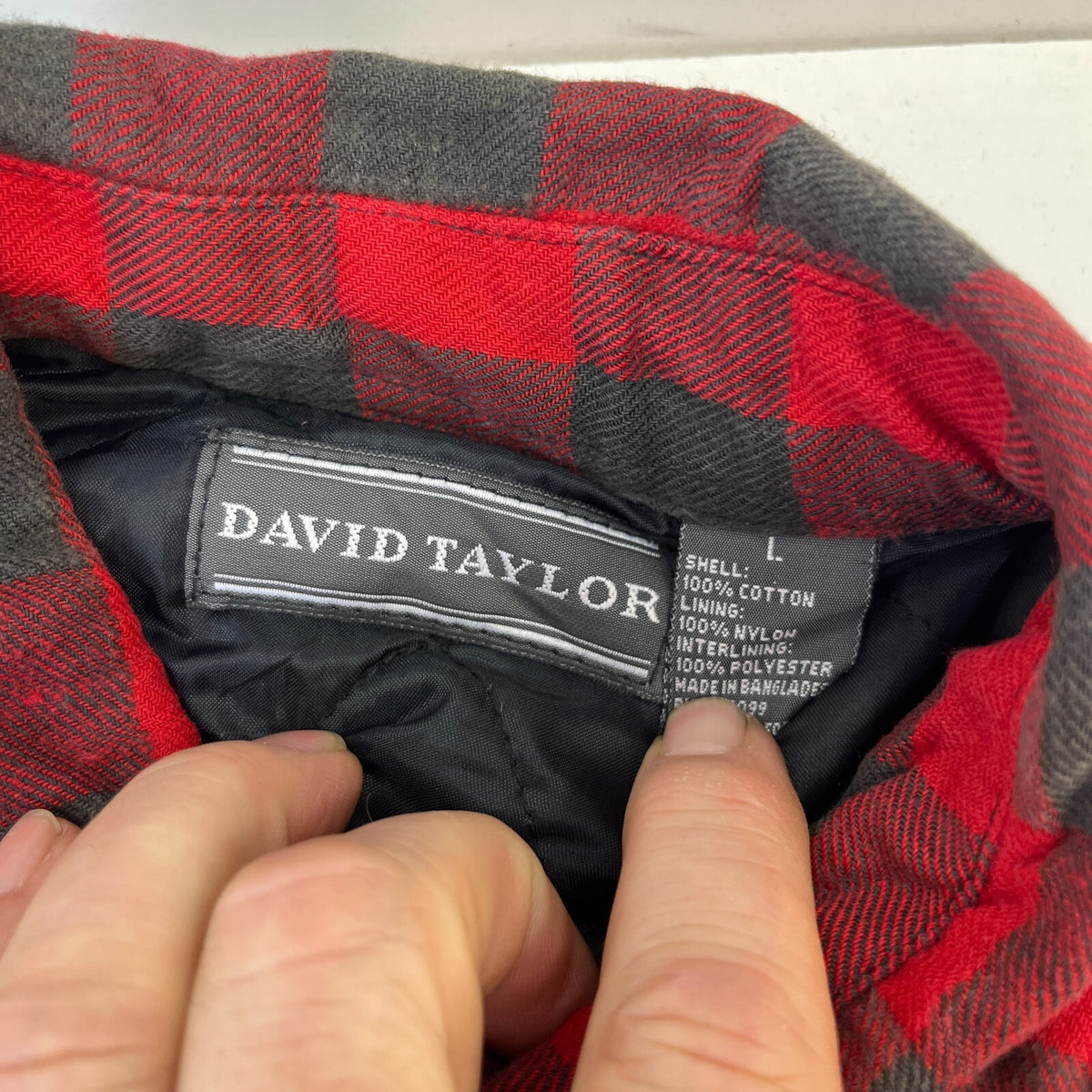David Taylor Men's Insulated Quilt Lined Shacket Jacket Lumberjack Shirt size L