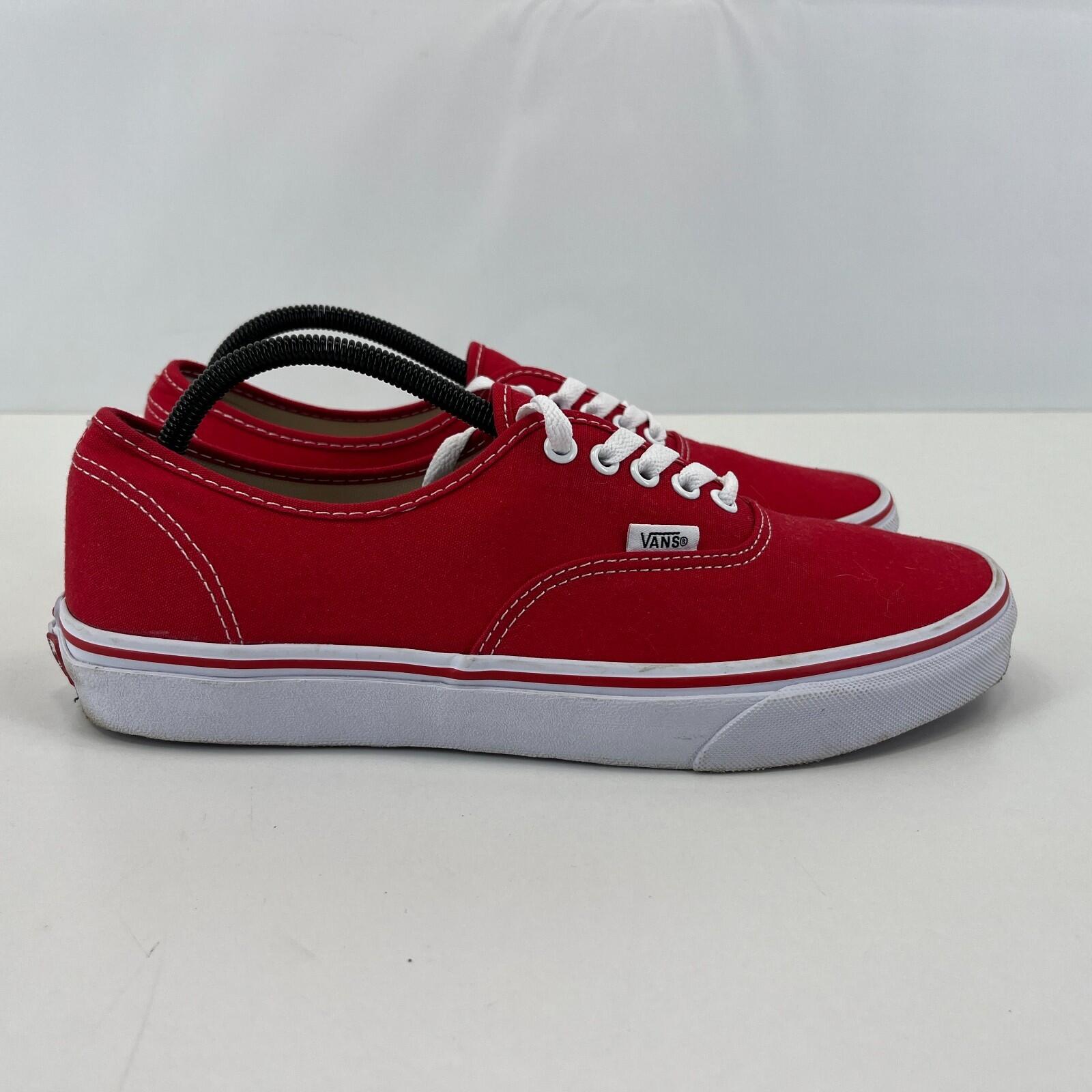 Vans Authentic Lo Skate Trainers Shoes Red Men's size UK 9.5 / EU 44 - Near Mint