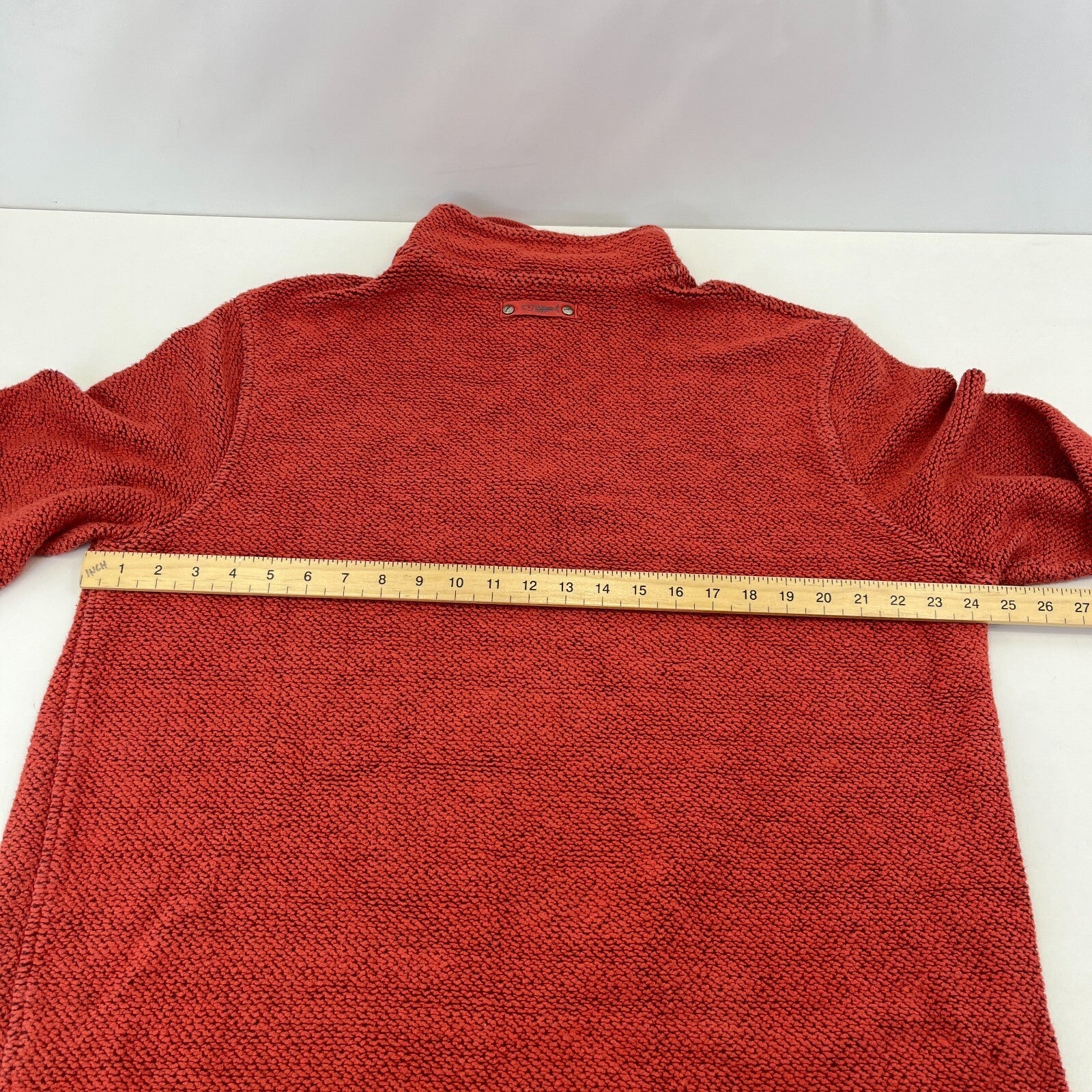Weird Fish Macaroni 1/4 Zip Waffle Knit Jumper Pullover Mens 2XL Terracotta Red