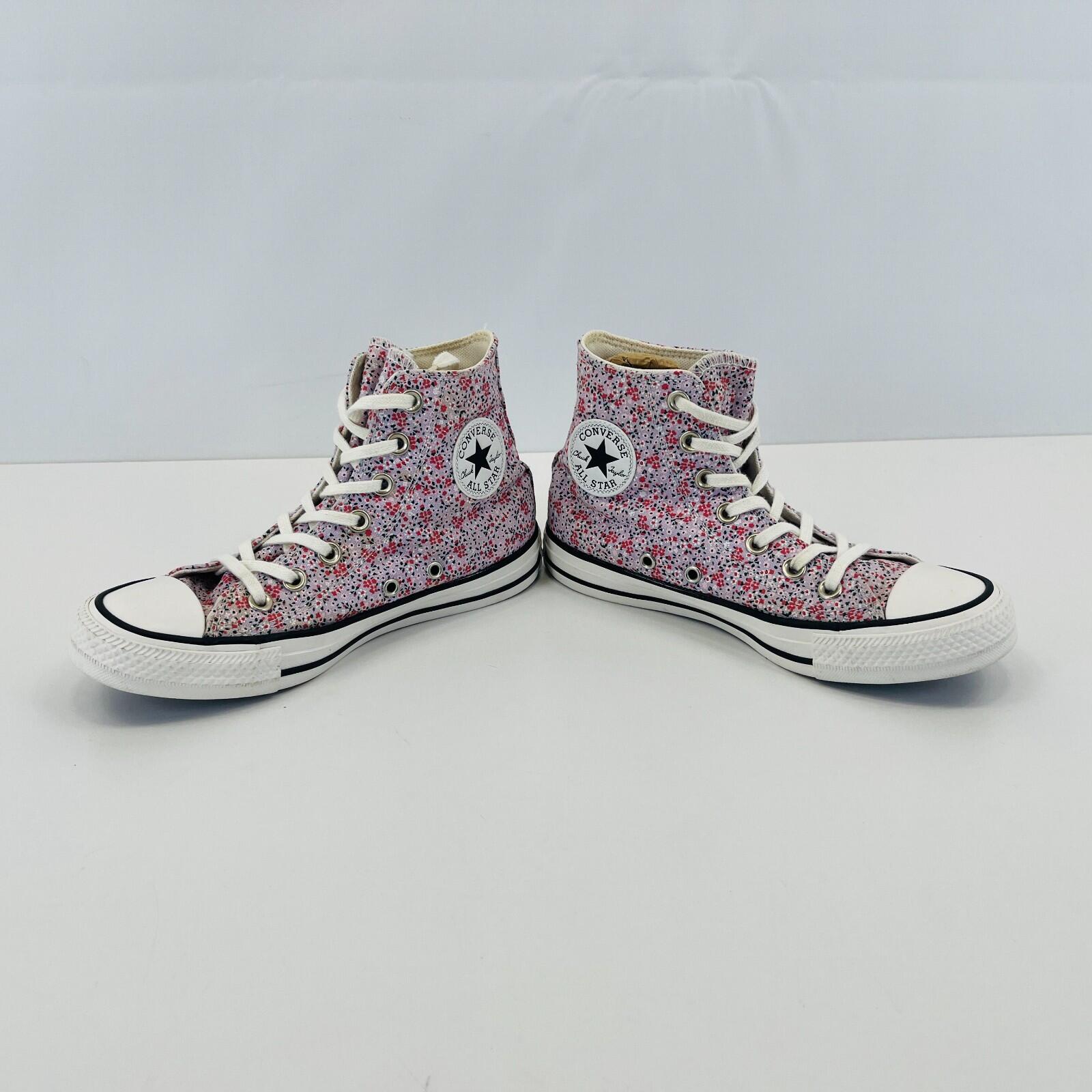 Converse All Star Chuck Taylor Hi-Top Pink Floral Womens Trainers UK size 3.5