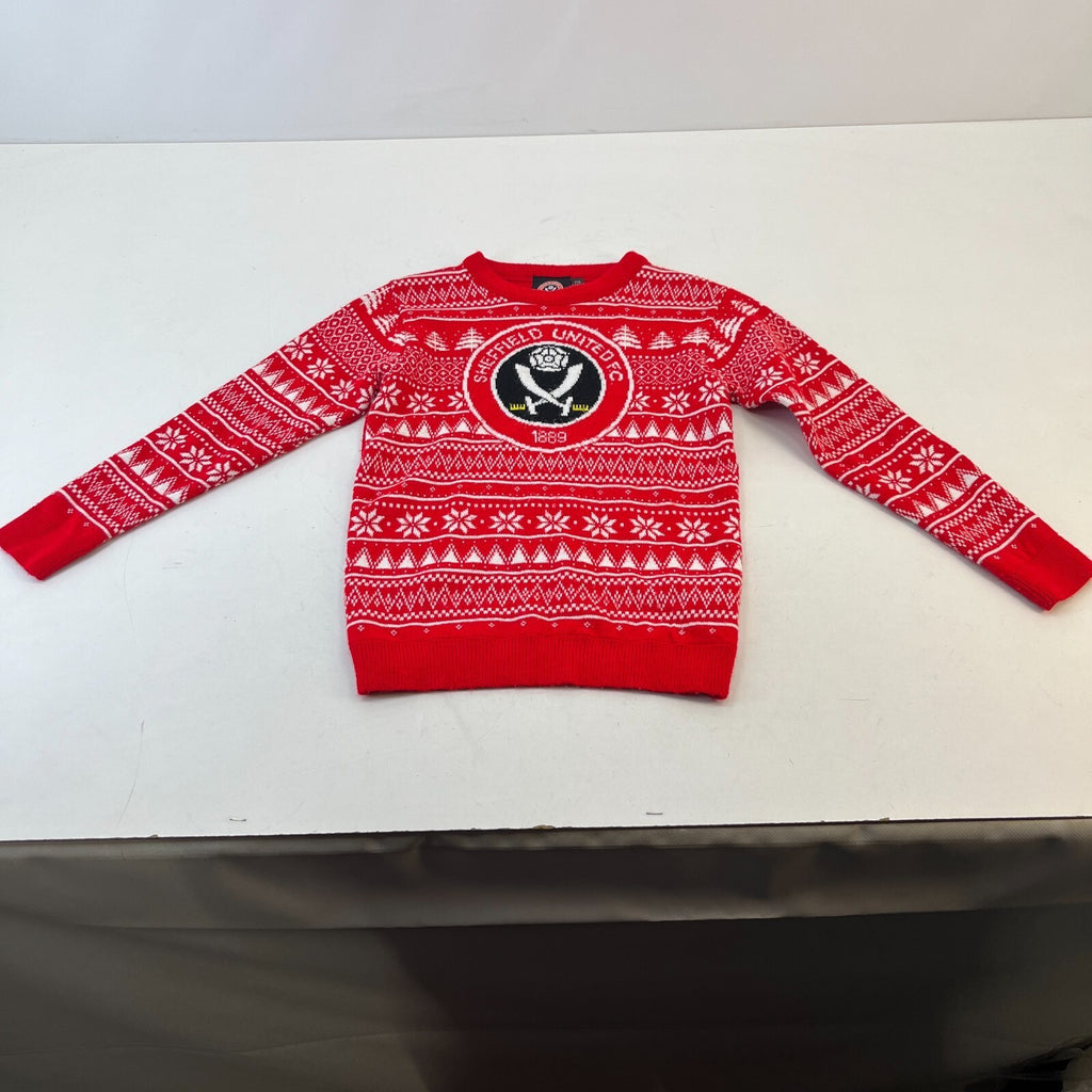 Sheffield United Kids Christmas Jumper Red size 7-8 years