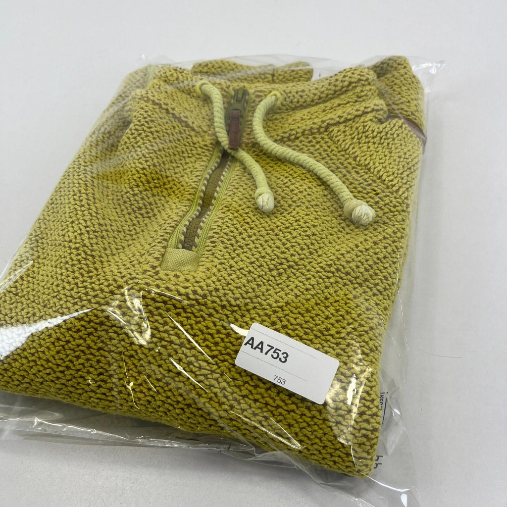 Weird Fish Macaroni 1/4 Zip Knit Pullover Jacket Mustard Yellow UK 10 Textured