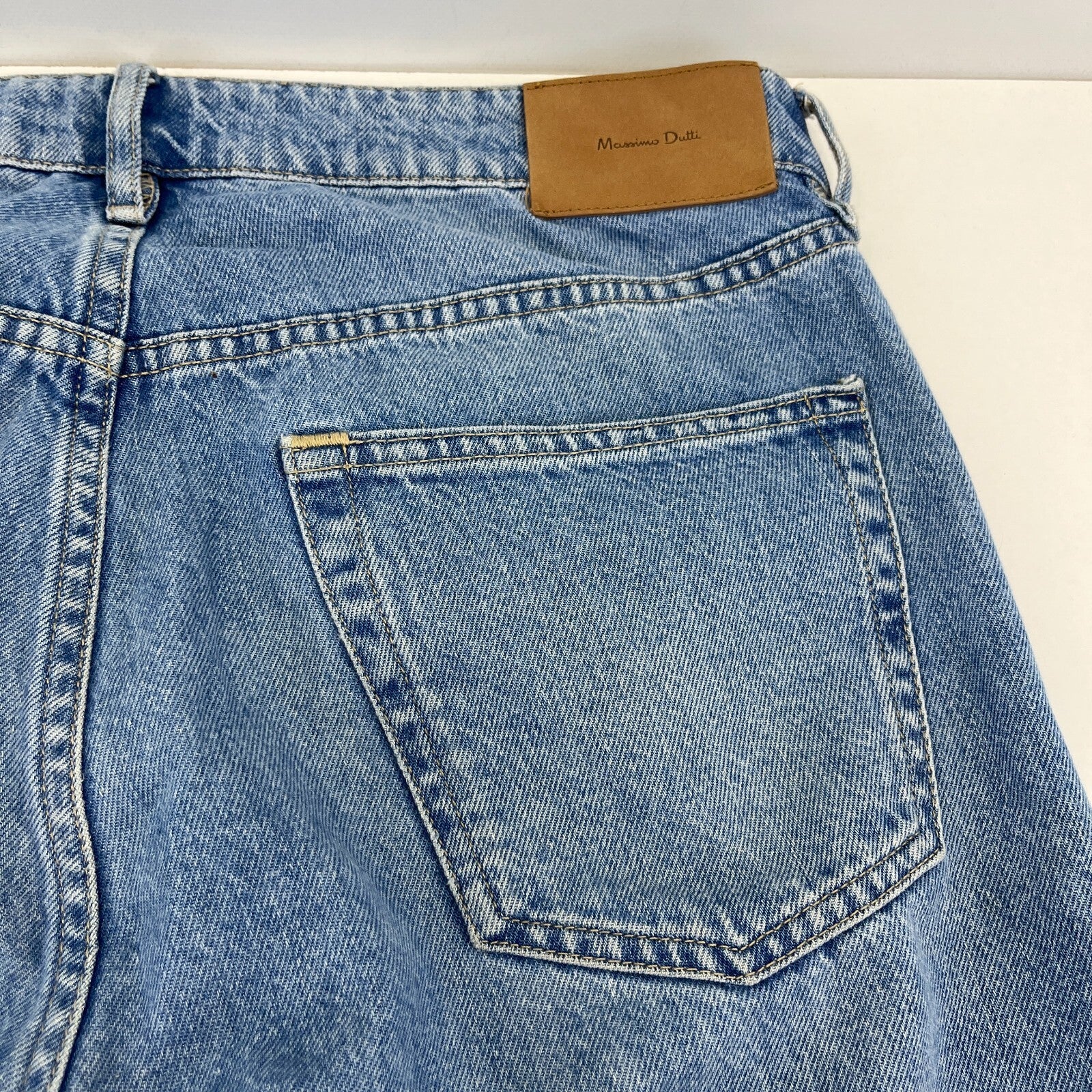 Massimo Dutti Men’s Jeans Mid Blue Denim Straight Leg 5-Pocket W36" L30"