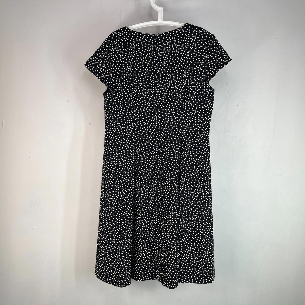 Hobbs Short Sleeve Midi Dress in Black Polka Dot UK size 16