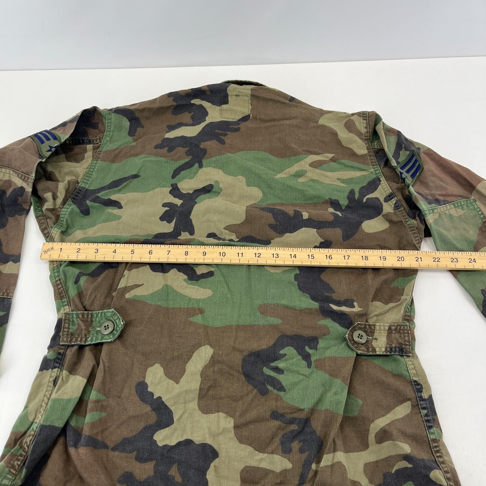 Vtg US Air Force Military Jacket Men's size Small-Short Green Camo Field Army
