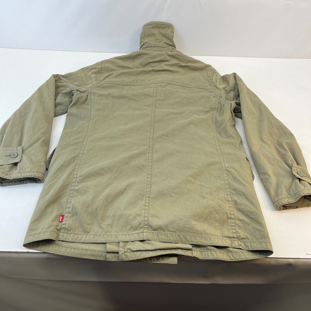 Levi's Double Breasted Parka Jacket Distressed Olive Green Liam Gallagher size M
