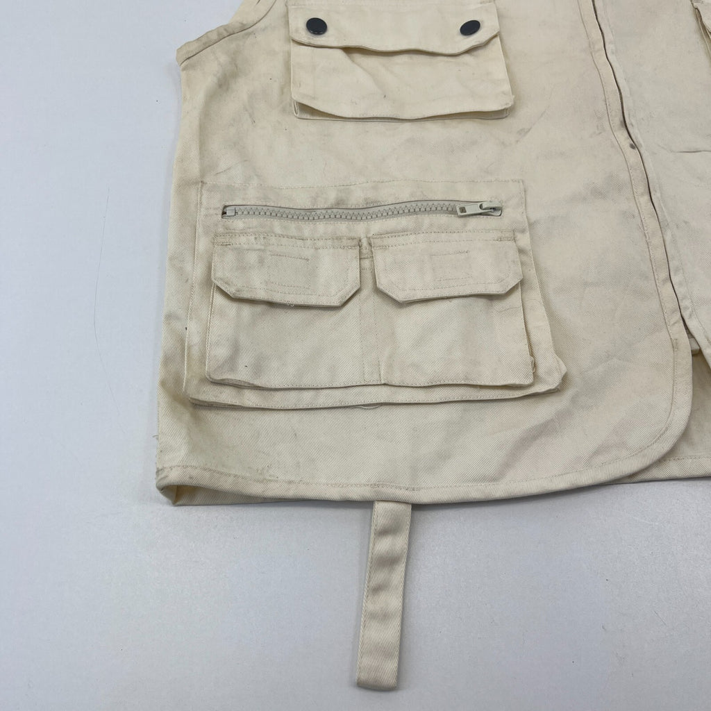 Free Wear Men's Fishing Vest Gilet Cream Light Beige size XL