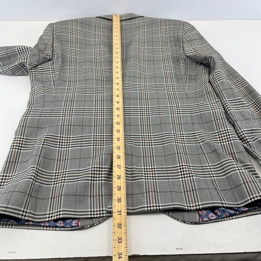 Next Tailoring Men's Grey Check Suit 44L Dark Grey W36 L31 Trousers Skinny Fit