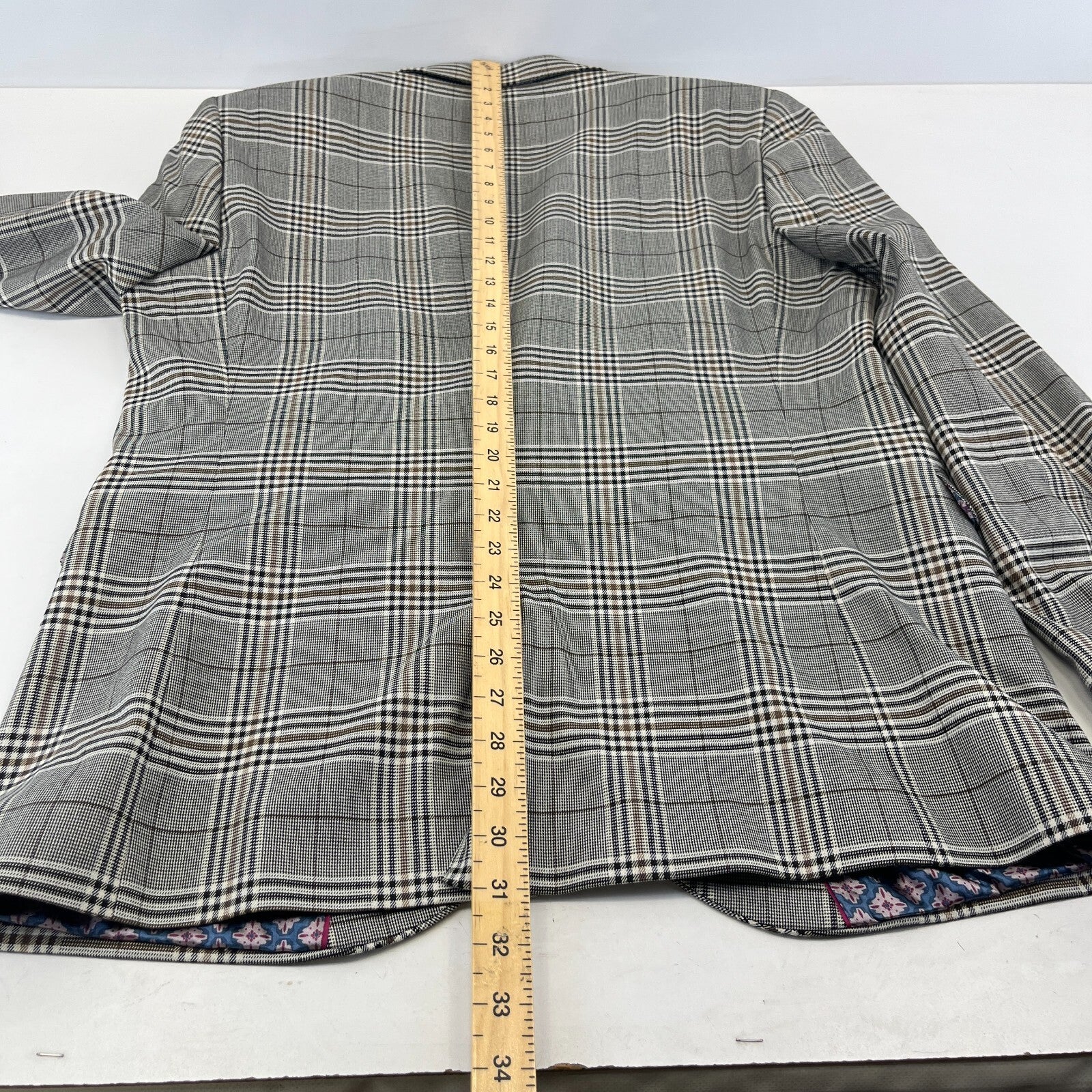 Next Tailoring Men's Grey Check Suit 44L Dark Grey W36 L31 Trousers Skinny Fit
