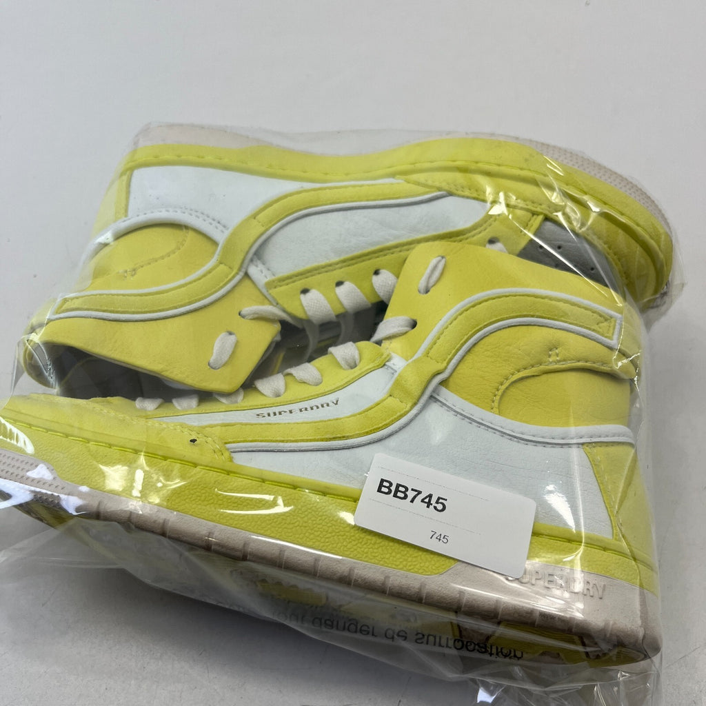 Superdry High Top Trainers - Vegan Leather Yellow White Neutral size UK 4 EU 37