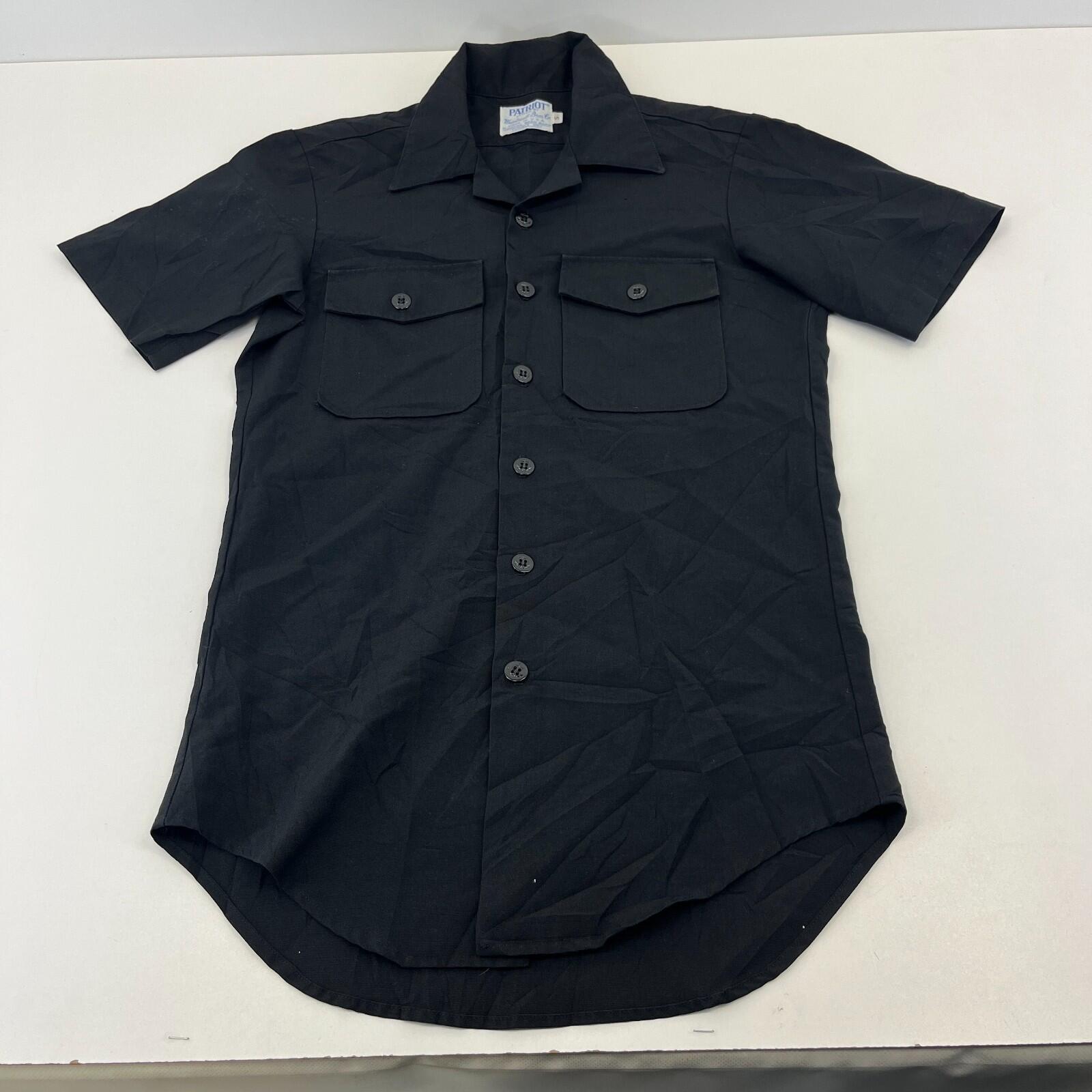 Patriot US Navy Dress Shirt in Black - US size Small Short Sleeve
