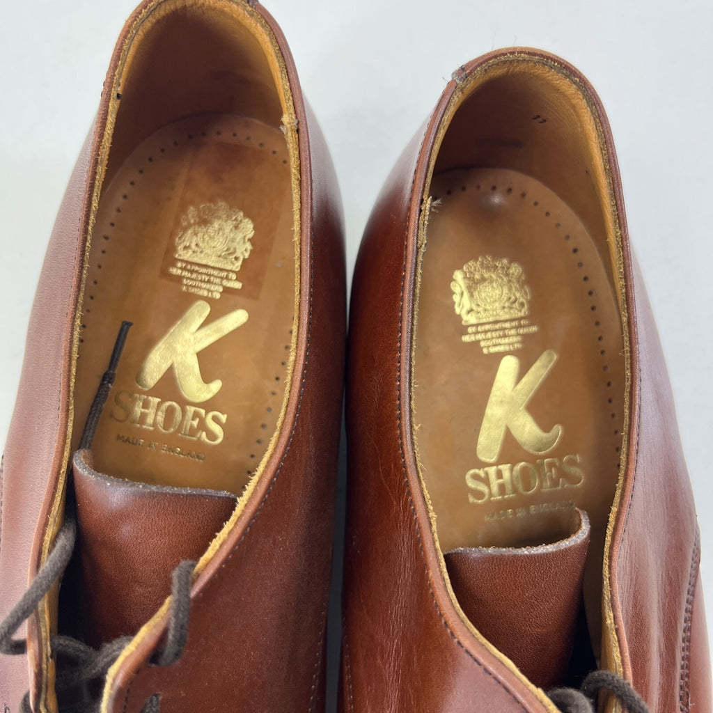 K Shoes Mens Brown Formal Oxford Leather UK 9 Wide Fit - by Royal Appointment