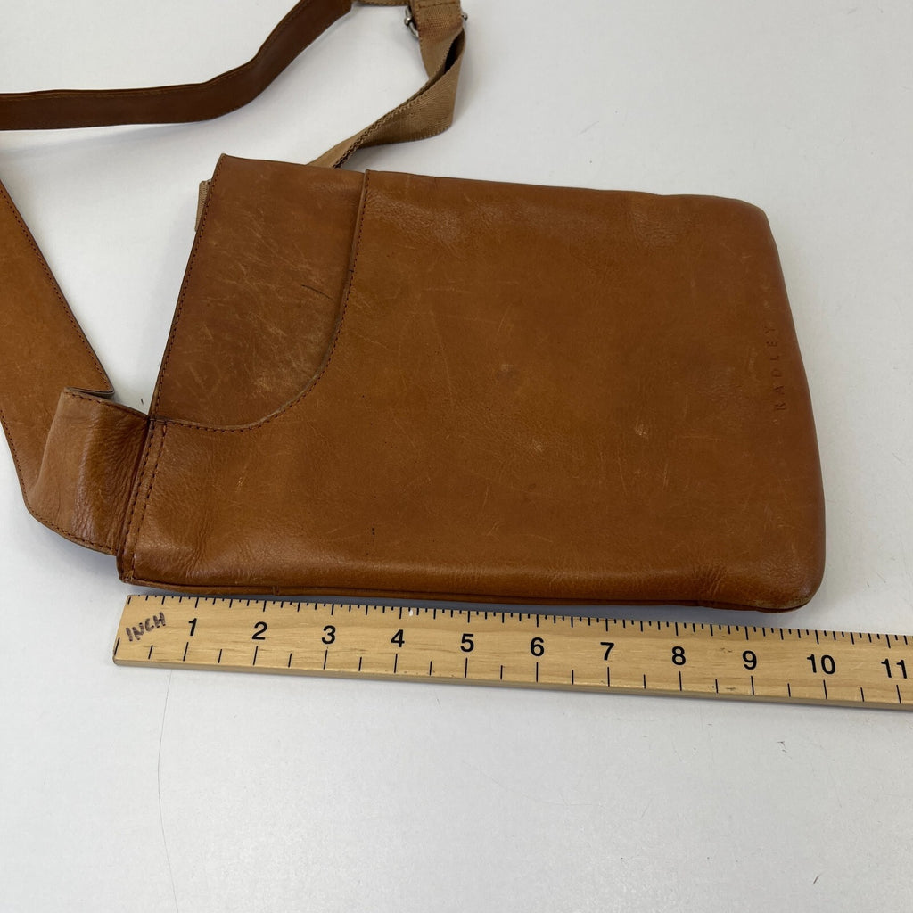 Vintage Radley Large Pocket Across Body Handbag Tan Brown Leather
