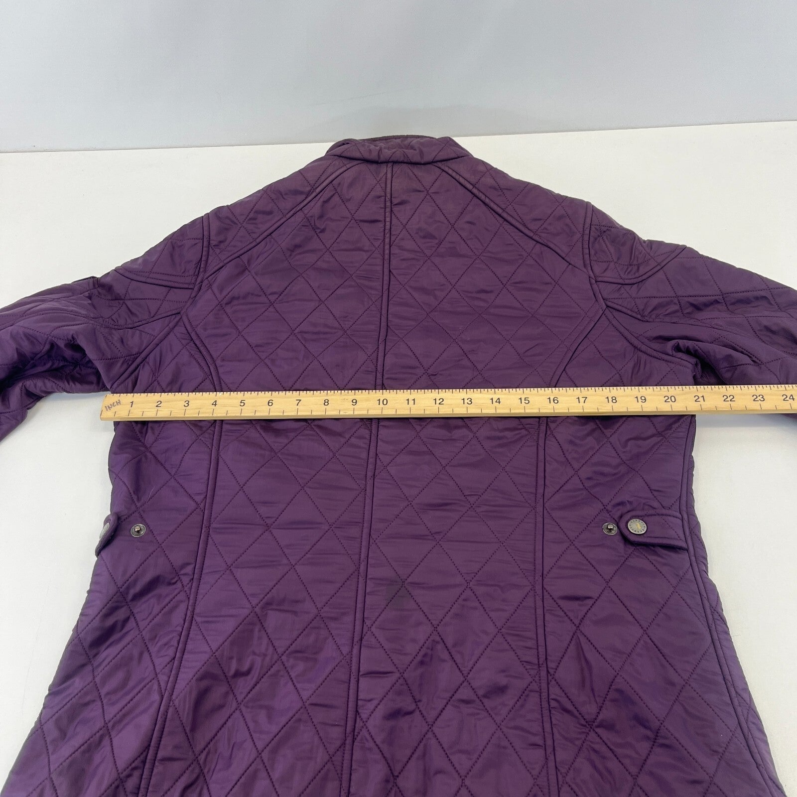 Barbour International Women's Quilted Jacket in Purple size 14 Fleece Lined