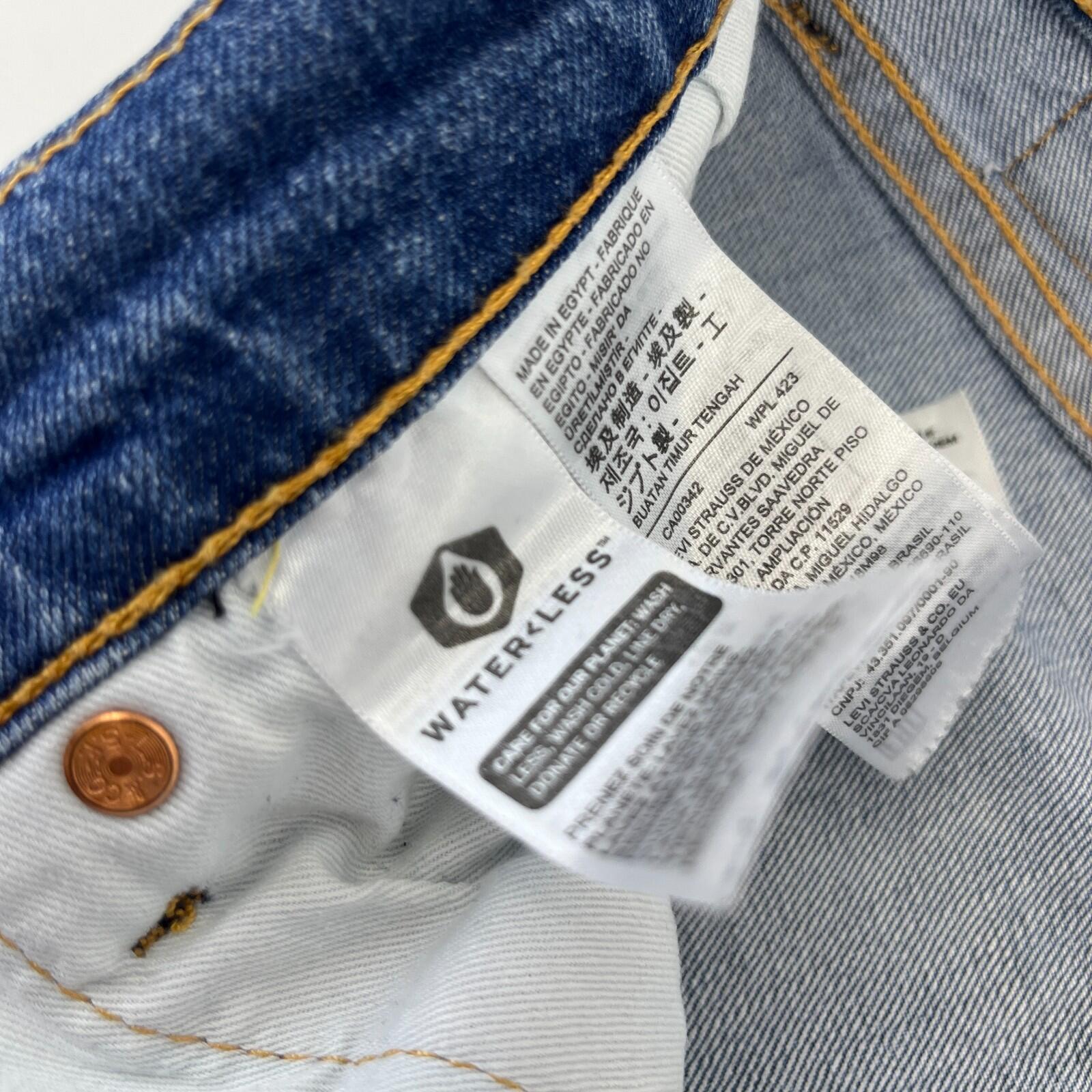 Levis 511 Premium Big E Slim Fit Jeans W34 L32 Blue Denim Straight Leg Mens