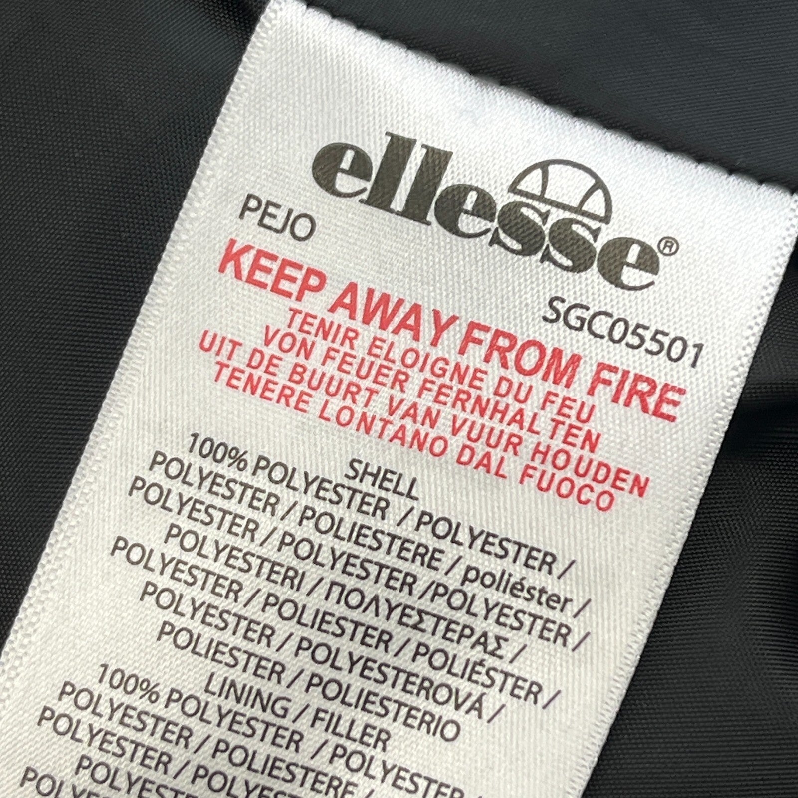 Ellesse Womens Hooded Quilted Padded Puffer Jacket in Black UK 16 - Near Mint