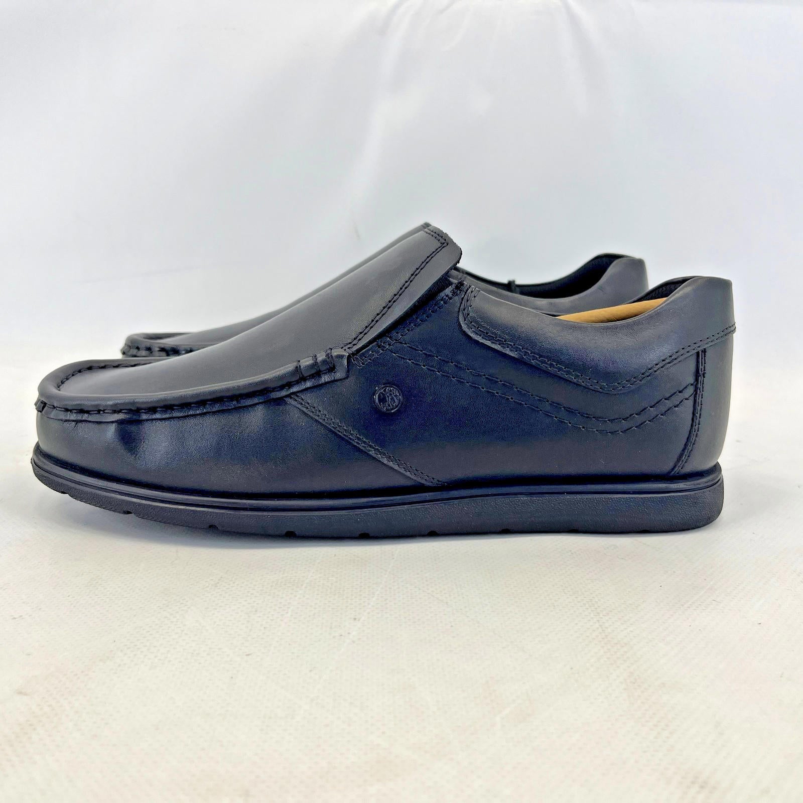 Pretty Green Waltham Slip On Shoes Moccasin Loafers Men's Black Leather size 8.5