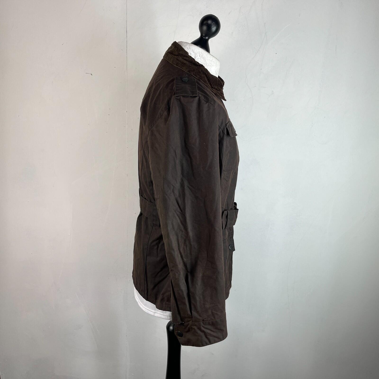 Crane Womens Waxed Cotton Jacket with a Belt Brown size Medium