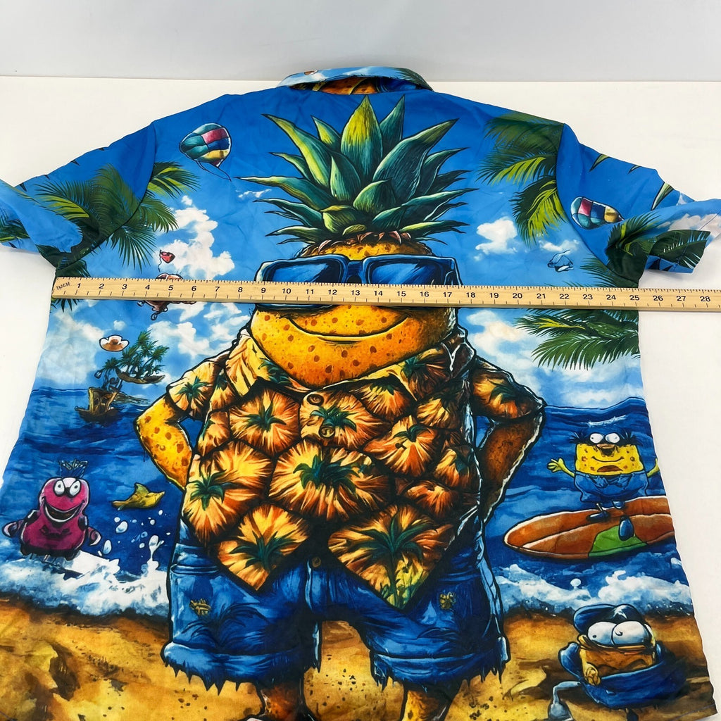 Manfinity Loud Hawaiian Short Sleeve Shirt Mr Pineapple Holiday Print size 2XL