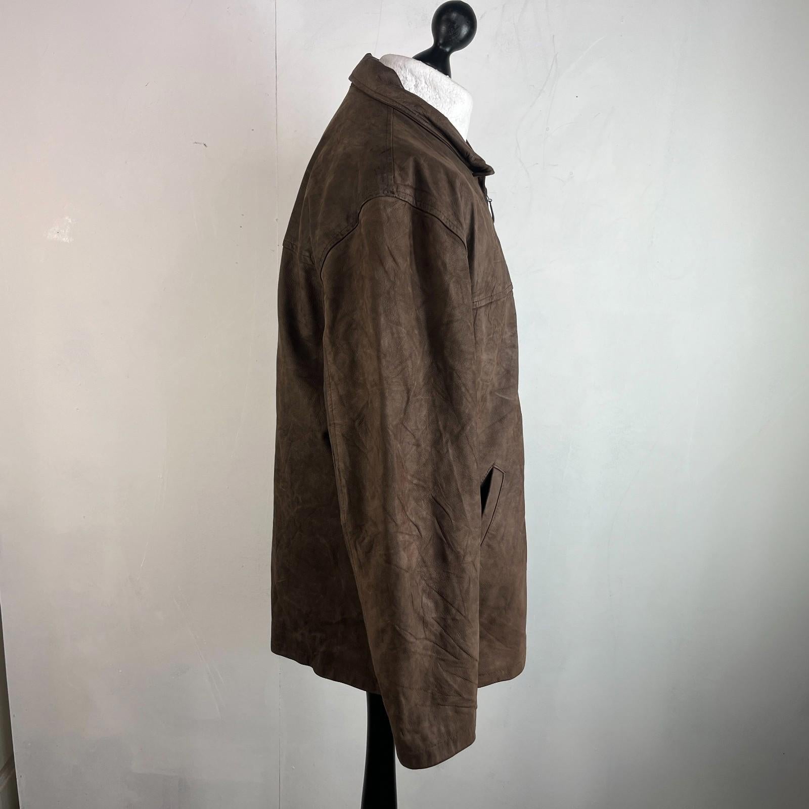 Chevignon Brown Soft Leather Jacket Men's size Large Mid Length