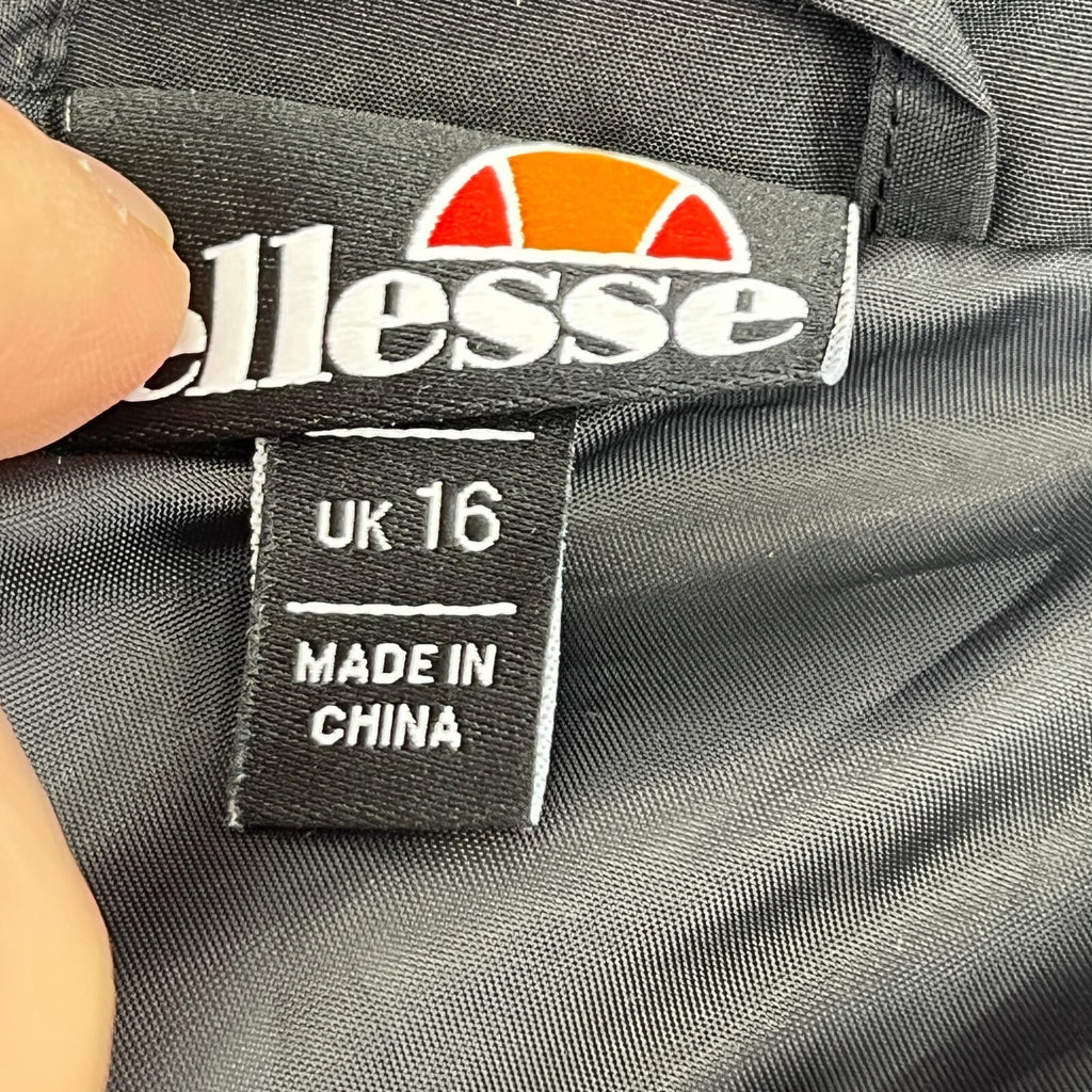 Ellesse Womens Hooded Quilted Padded Puffer Jacket in Black UK 16 - Near Mint
