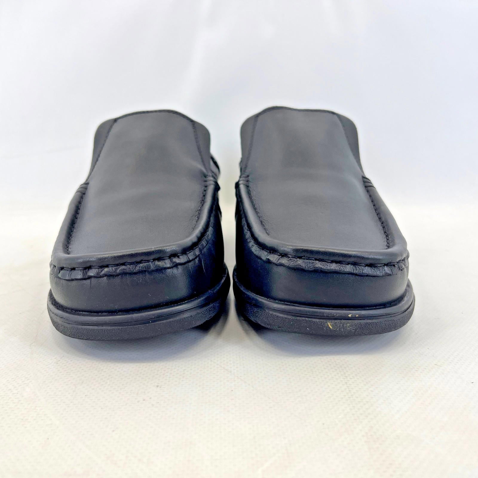 Pretty Green Waltham Slip On Shoes Moccasin Loafers Men's Black Leather size 7.5