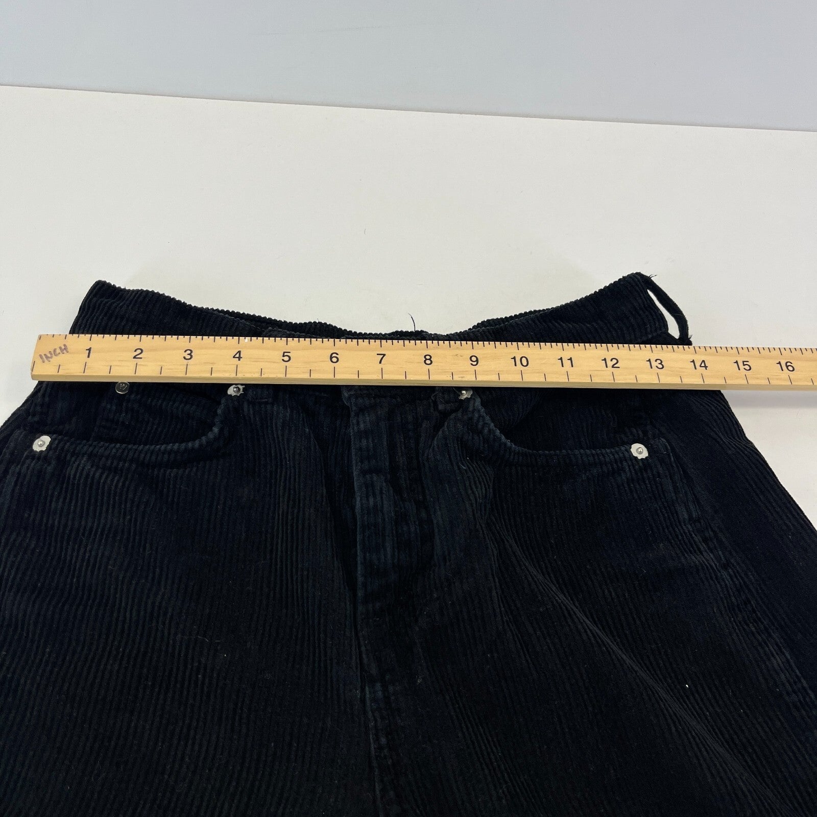 Whistles Autumn Winter Black Paperbag Corduroy Jeans Trousers size 27 Leg 26"