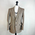 John Lewis Harris Tweed Herringbone Blazer Sport Coat Jacket Beige size 40R