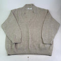 St Michael’s Vintage Varsity Cable Knit Jumper size Medium Beige Made in the UK