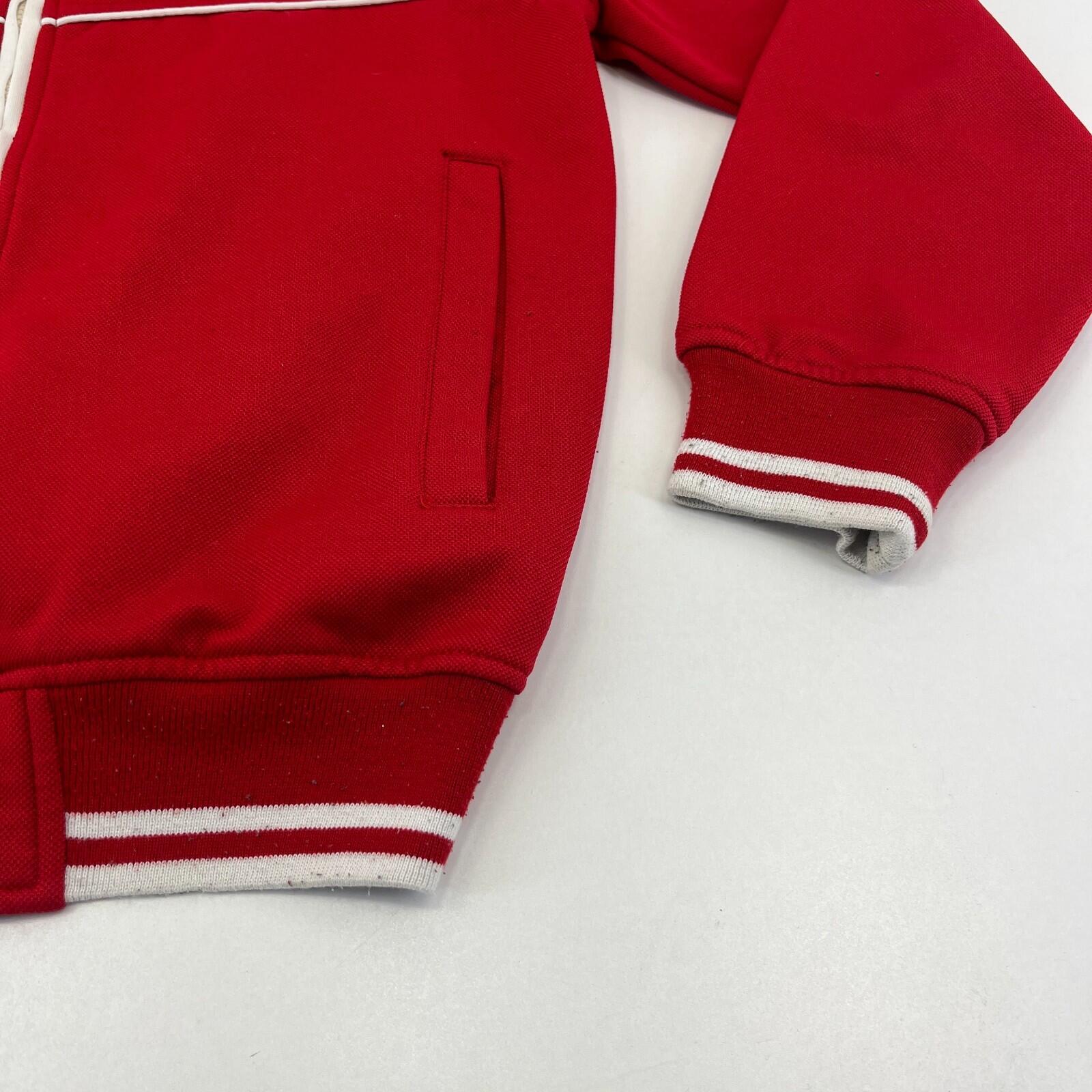 Vintage Lacoste Sport 1990s Retro Classic Track Jacket Red & White size Small