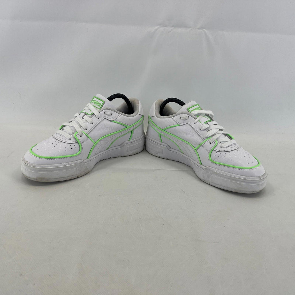 Puma Women's White Trainers with Fluoro Green Piping UK size 7 EUR size 40.5
