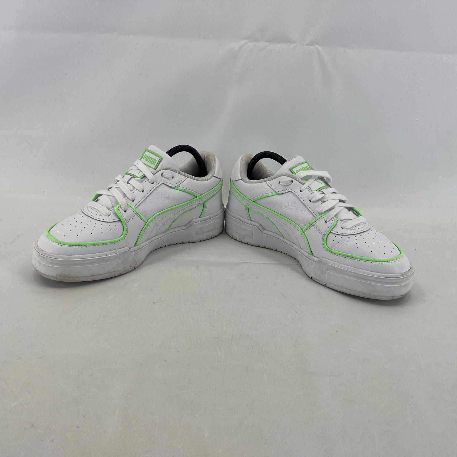 Puma Women's White Trainers with Fluoro Green Piping UK size 7 EUR size 40.5