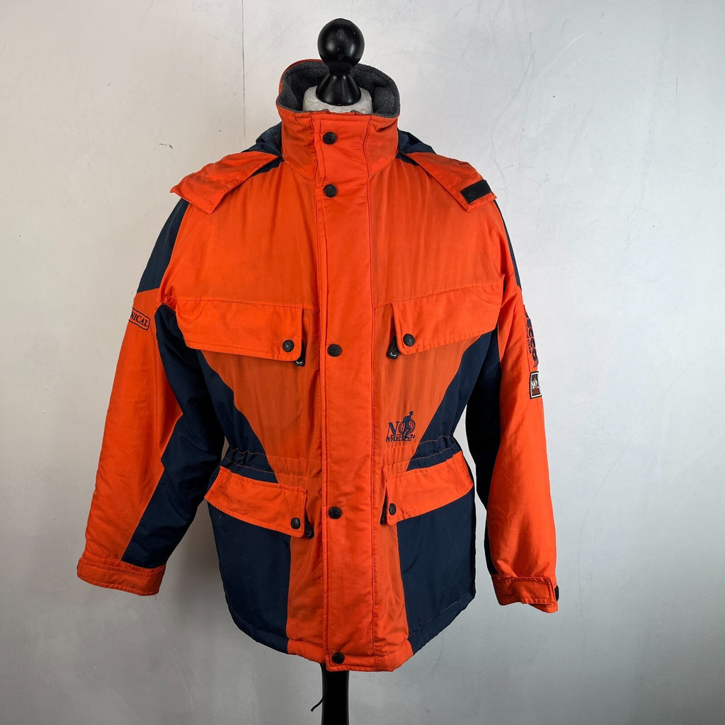 Vintage No Where Recco Ski Coat Jacket Orange/Blue Women's US 15/16 UK 18/20