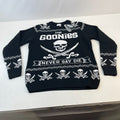 The Goonies Never Say Die Jumper Sweater Pullover Black/White size Medium Christmas