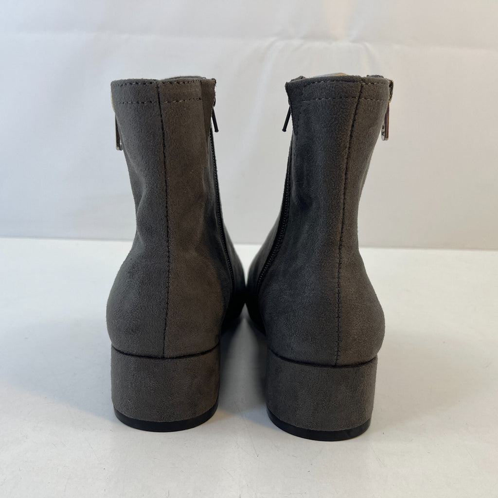 M&S Women’s Vegan Faux Suede Almond Toe Ankle Chelsea Boots Grey UK 5 EU 38