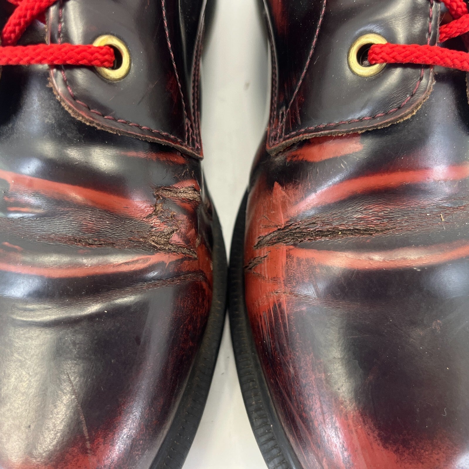 Dr Martens Emmeline Ankle Boots Cherry Red Oxblood Leather Lace Up UK size 7