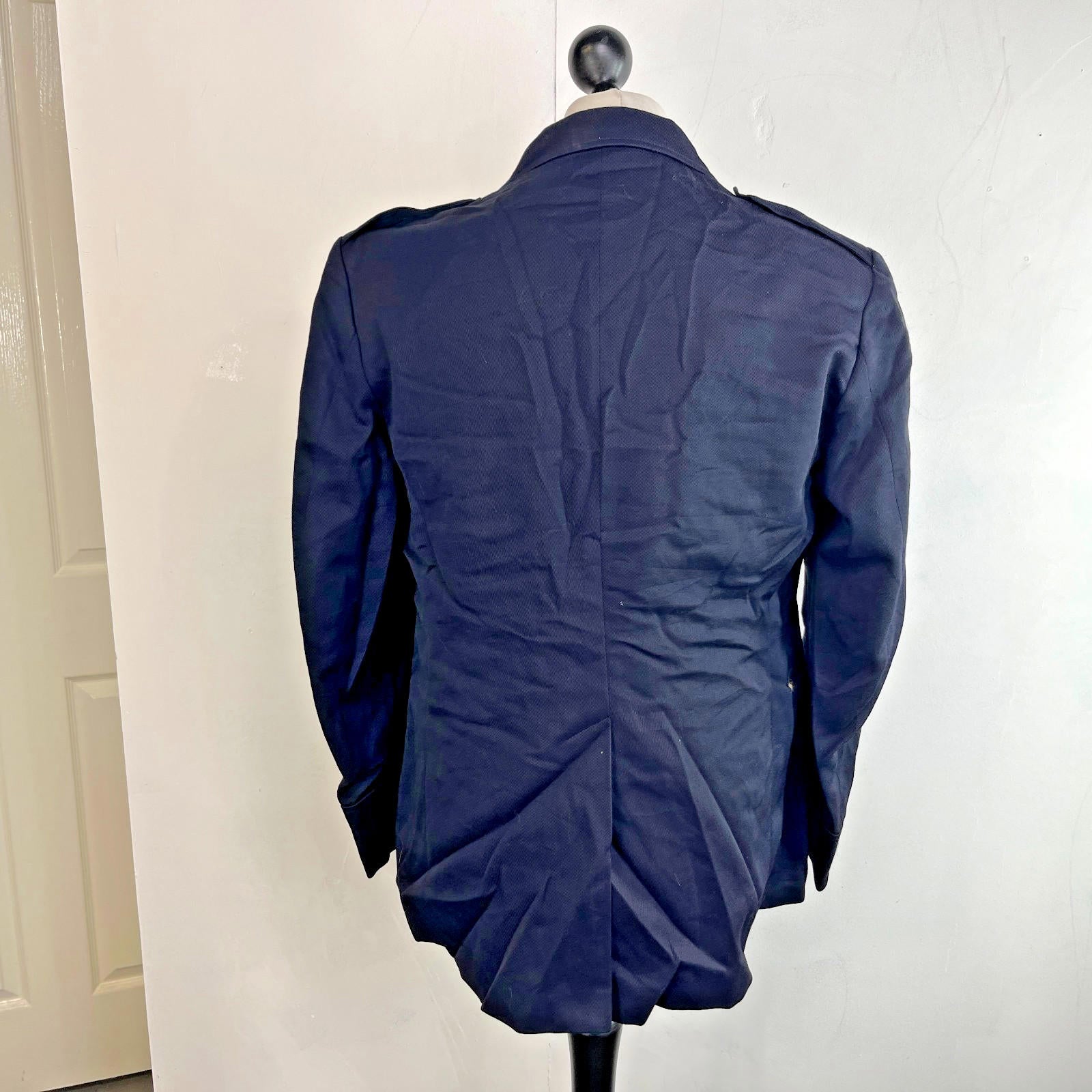 Vintage French Military Dress Uniform Blazer Jacket in Black size Large