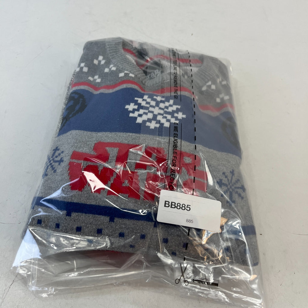 Star Wars Pullover Jumper Grey Crew Neck Fair Isle Long Sleeve Kids size 9 Years