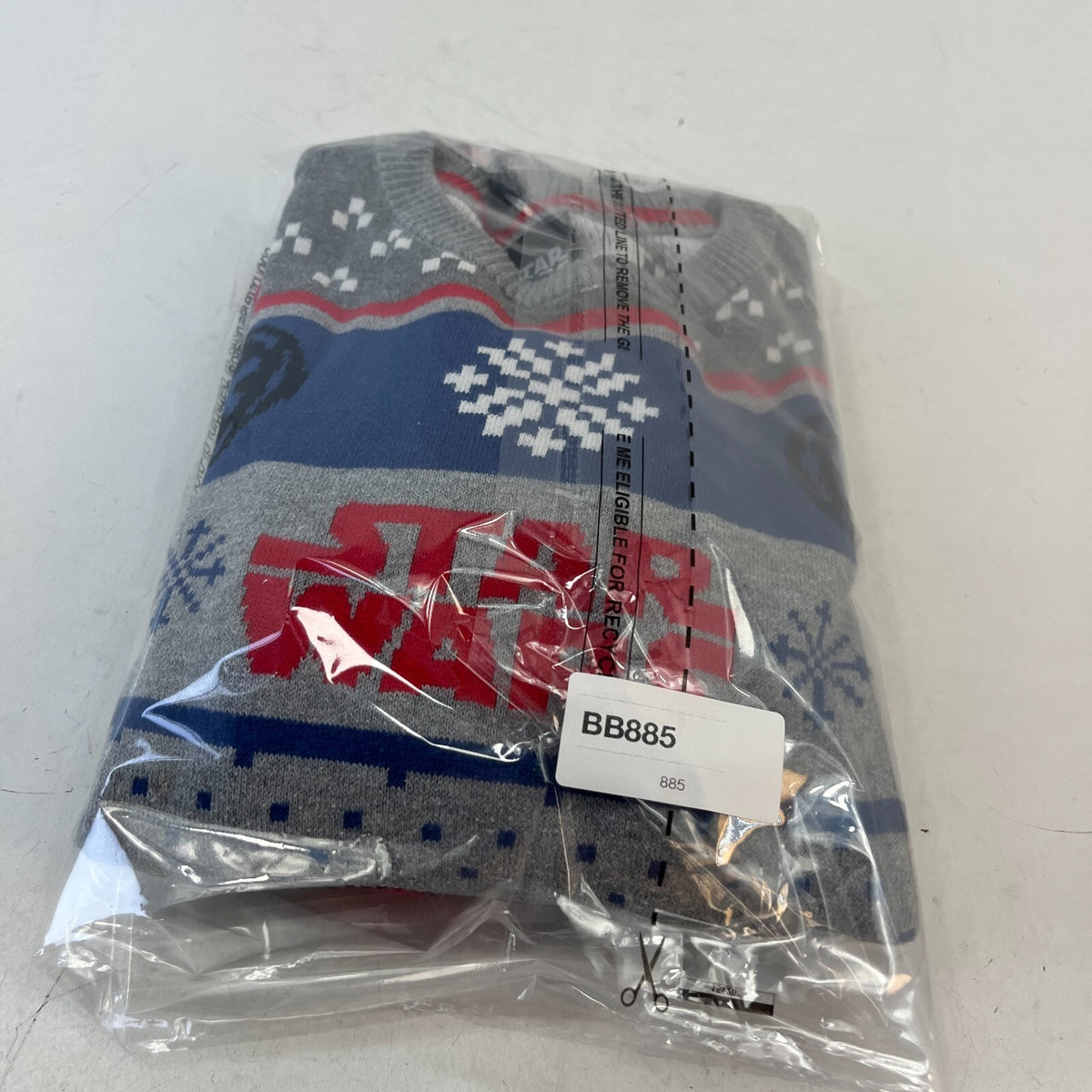 Star Wars Pullover Jumper Grey Crew Neck Fair Isle Long Sleeve Kids size 9 Years