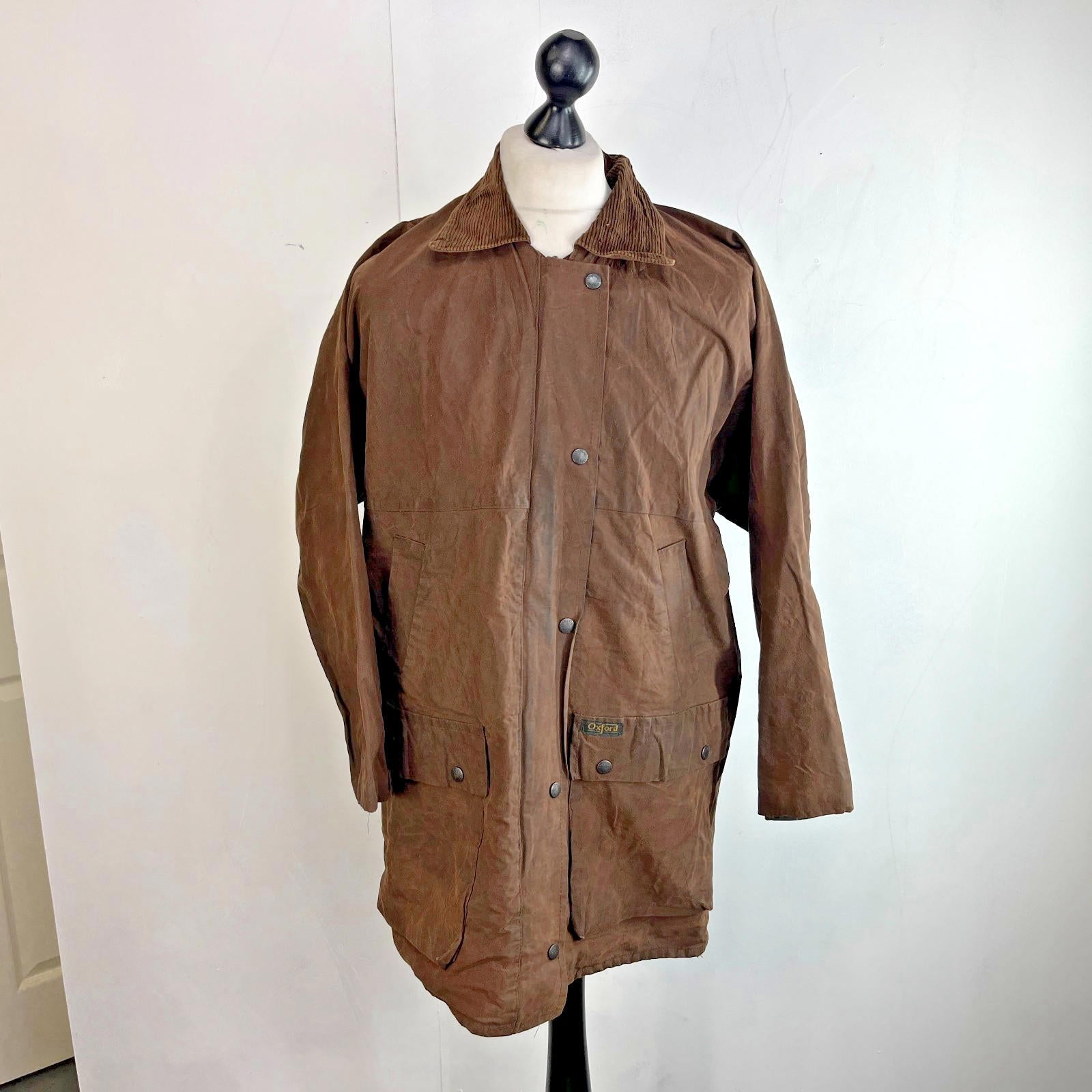 Oxford Blue Outdoor Wax Jacket Chocolate Brown UK Women's size Small