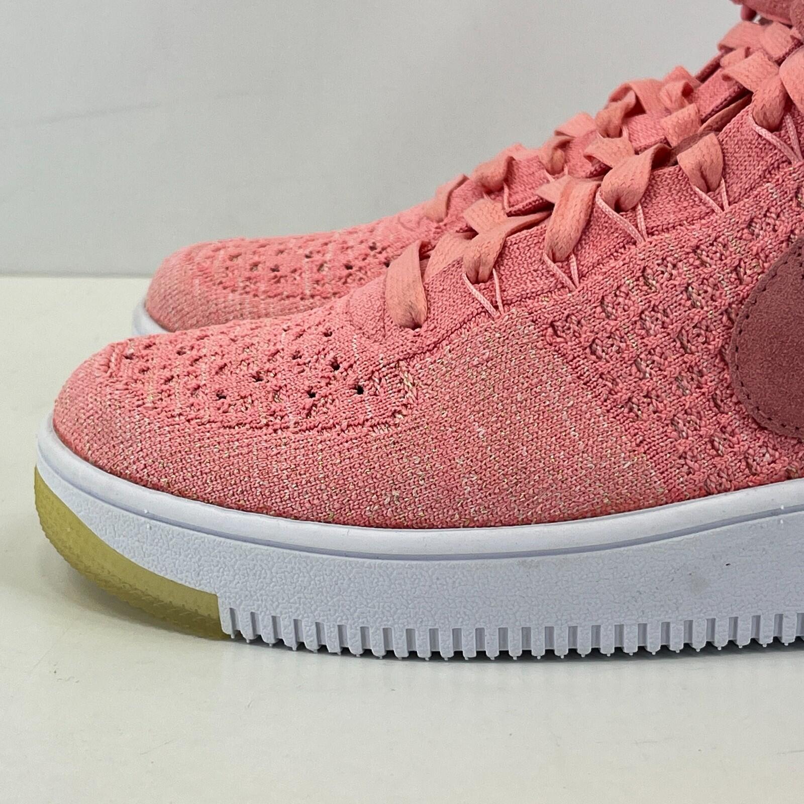 Nike Air Force One 1 Flyknit Hi Top in Salmon Pink size UK 6 EU 40 - 818018-802