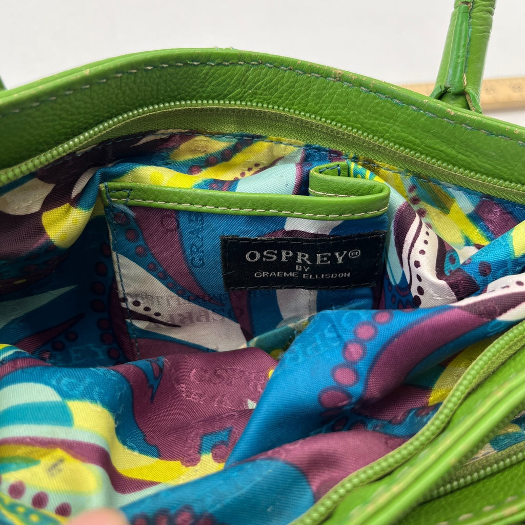 Osprey London Women's Handbag Green Leather Medium Shoulder Bag