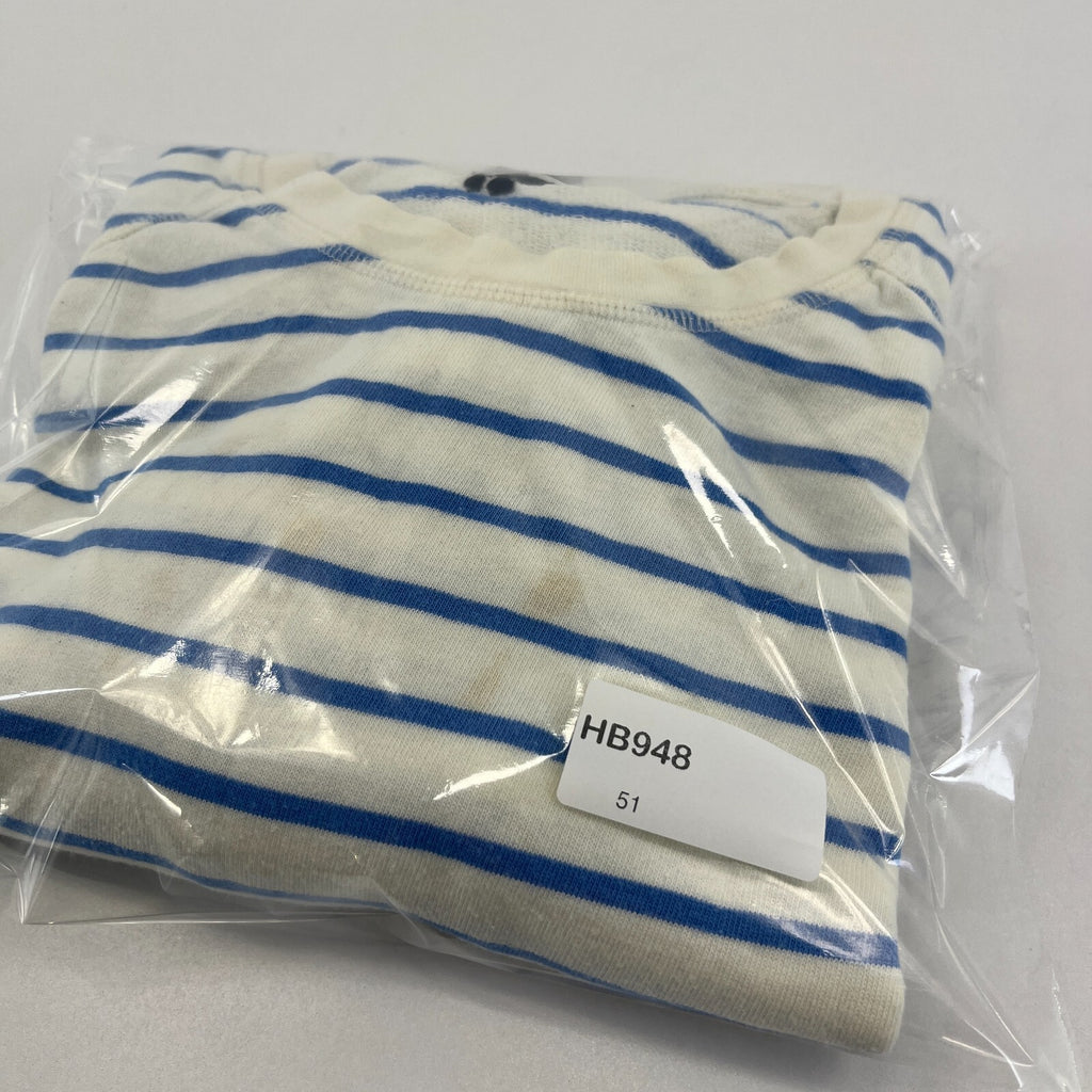 Sweaty Betty After Class Cropped Sweatshirt size XS Oversized White/Blue Striped